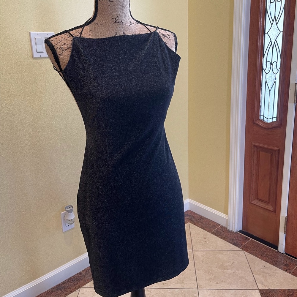 Sexy black metallic dress